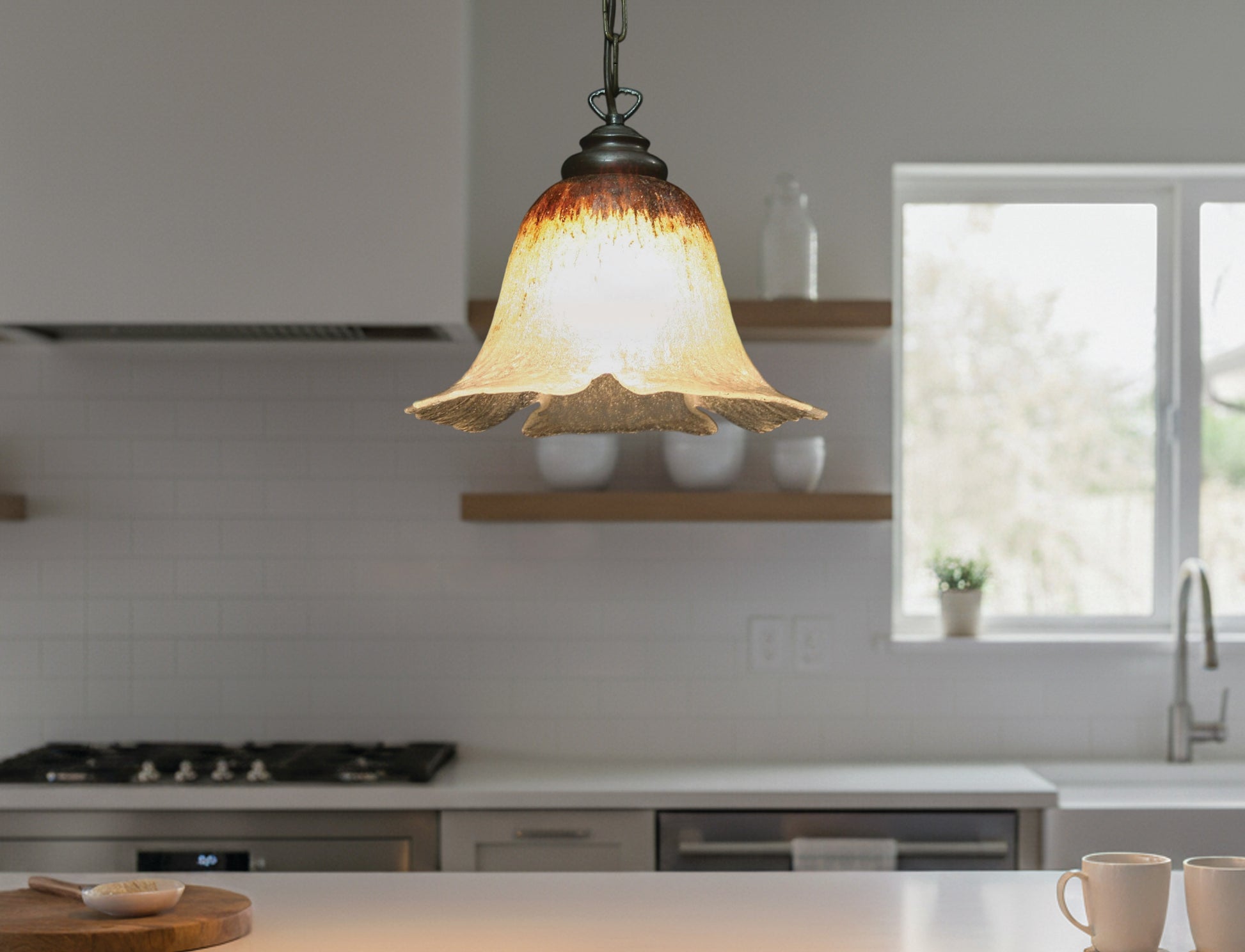 Glass pendant light with stylish vintage flair. The perfect hanging light for design inspiration in vintage decor. Discover unique lighting and deals like this ceiling light with a glass pendant shade.