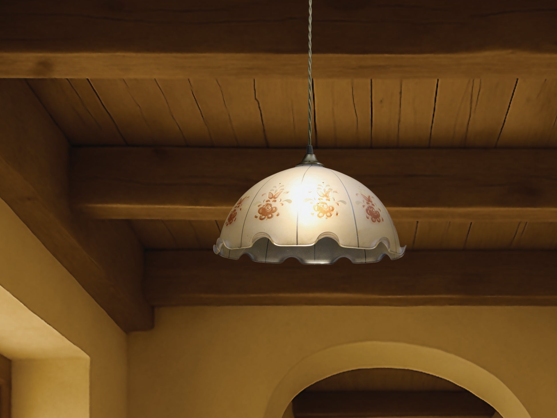 Vintage Glass Pendant Light | Vintage Lighting Fixture | Vintage Home Decor