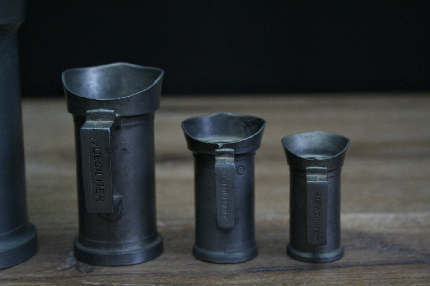 Antique Pewter Tankards-Kitchen Decor-Unique Gift Ideas-Tin Pitchers-Pewter Measuring Cups-Antique Tankards-Measuring Cup Set-Unique Gifts