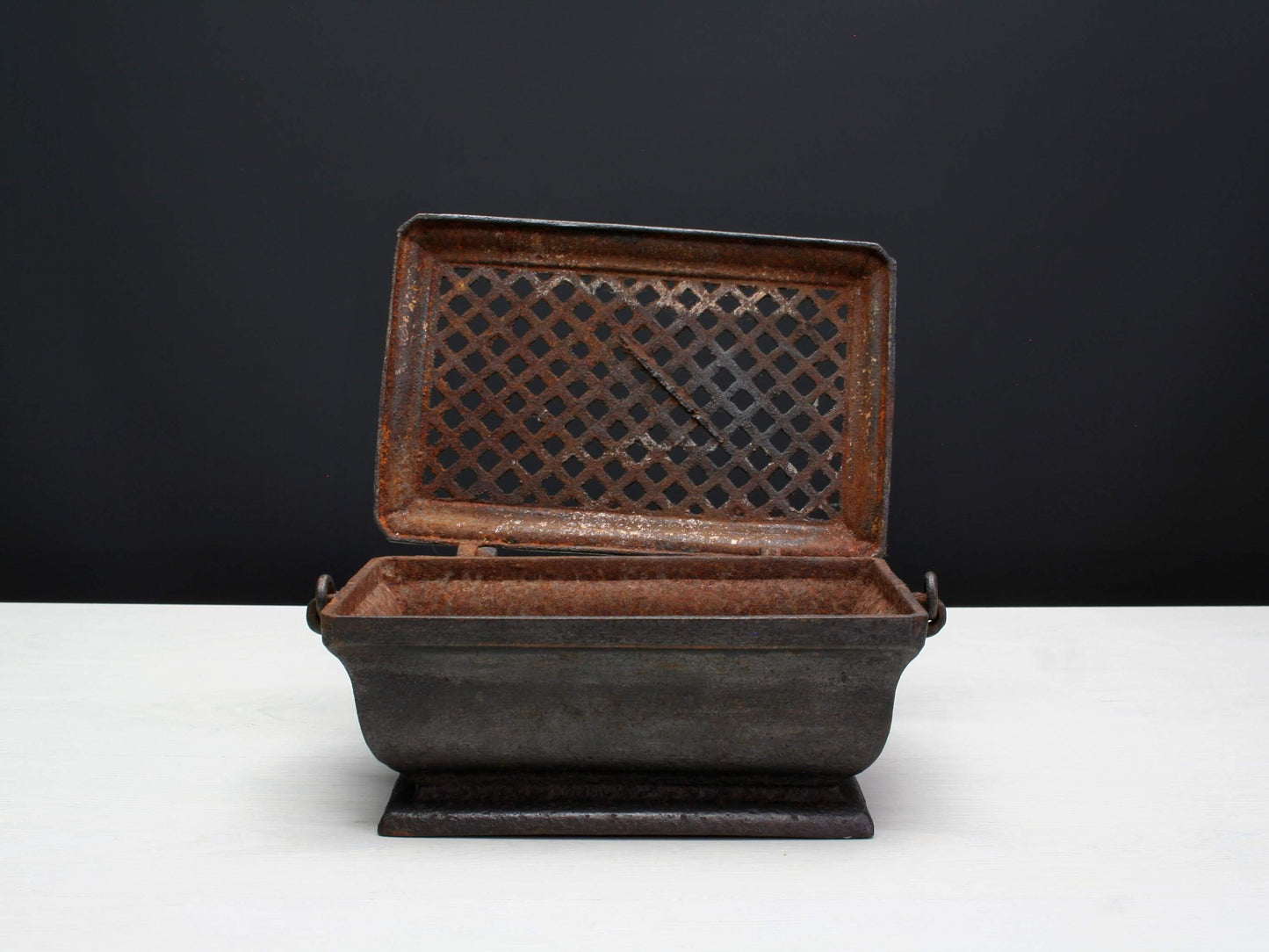 French Antique-Foot Warmer-Antique Cast Iron-Fireplace Decor-Antique-Unique Planter-Unique Gift Ideas-Front Porch Decor-Vintage Cast Iron