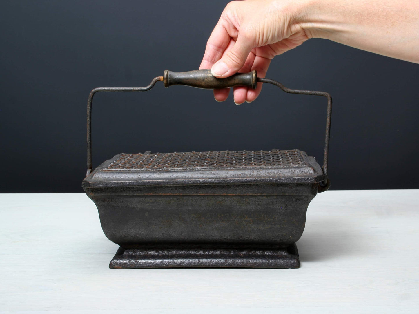 French Antique-Foot Warmer-Antique Cast Iron-Fireplace Decor-Antique-Unique Planter-Unique Gift Ideas-Front Porch Decor-Vintage Cast Iron