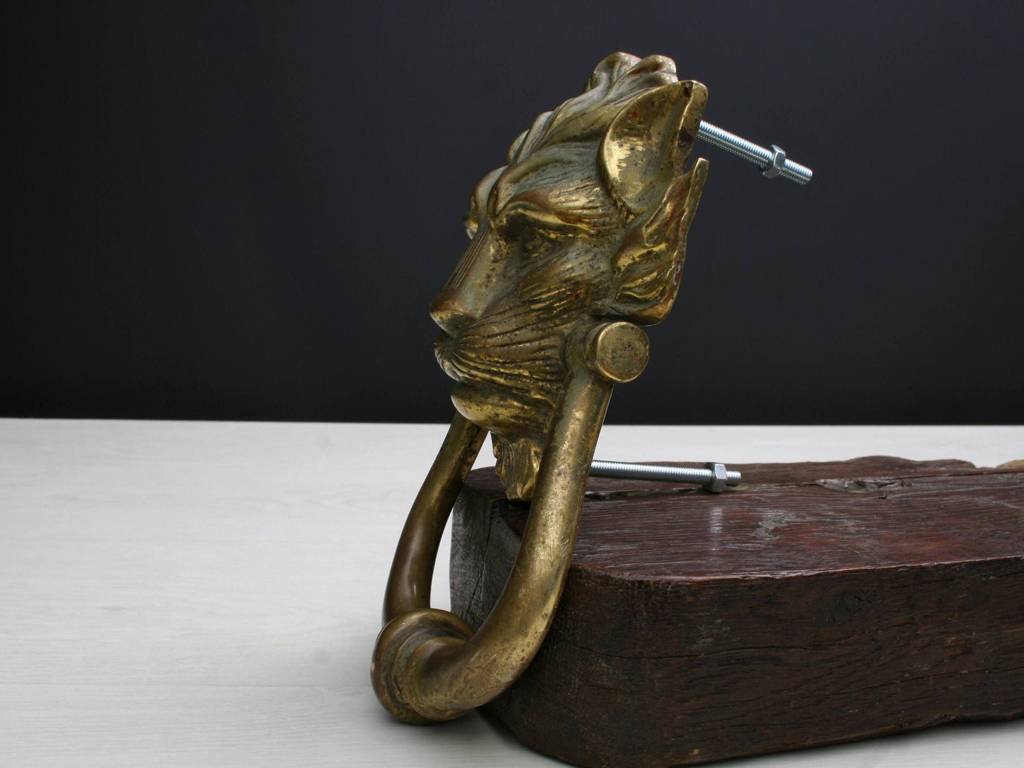 Stunning Brass Lion Door knocker-Unique Find | Antique Door Knocker