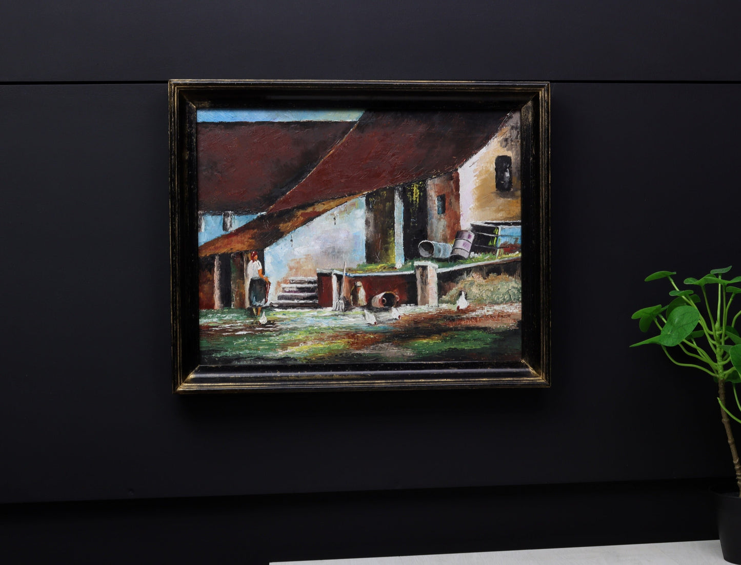 European Art, Farmhouse Painting-Vintage Home Decor | Farmhouse Decor, Textured Painting