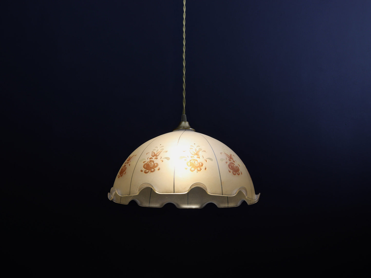 Vintage Glass Pendant Light | Vintage Lighting Fixture | Vintage Home Decor