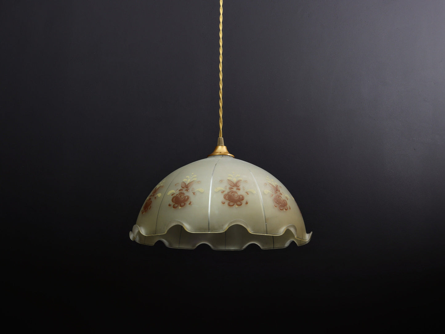 Vintage Glass Pendant Light | Vintage Lighting Fixture | Vintage Home Decor