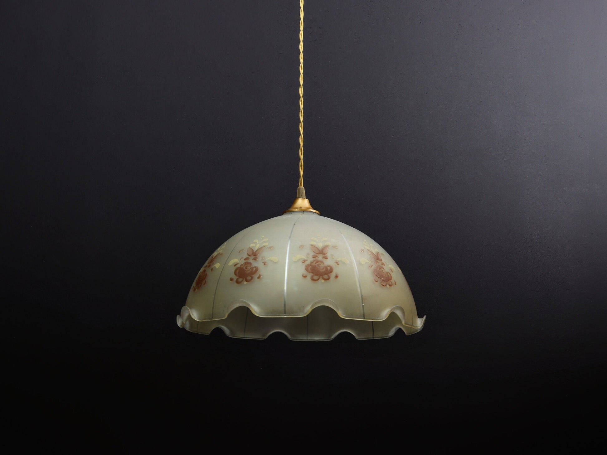 Vintage Glass Pendant Light | Vintage Lighting Fixture | Vintage Home Decor