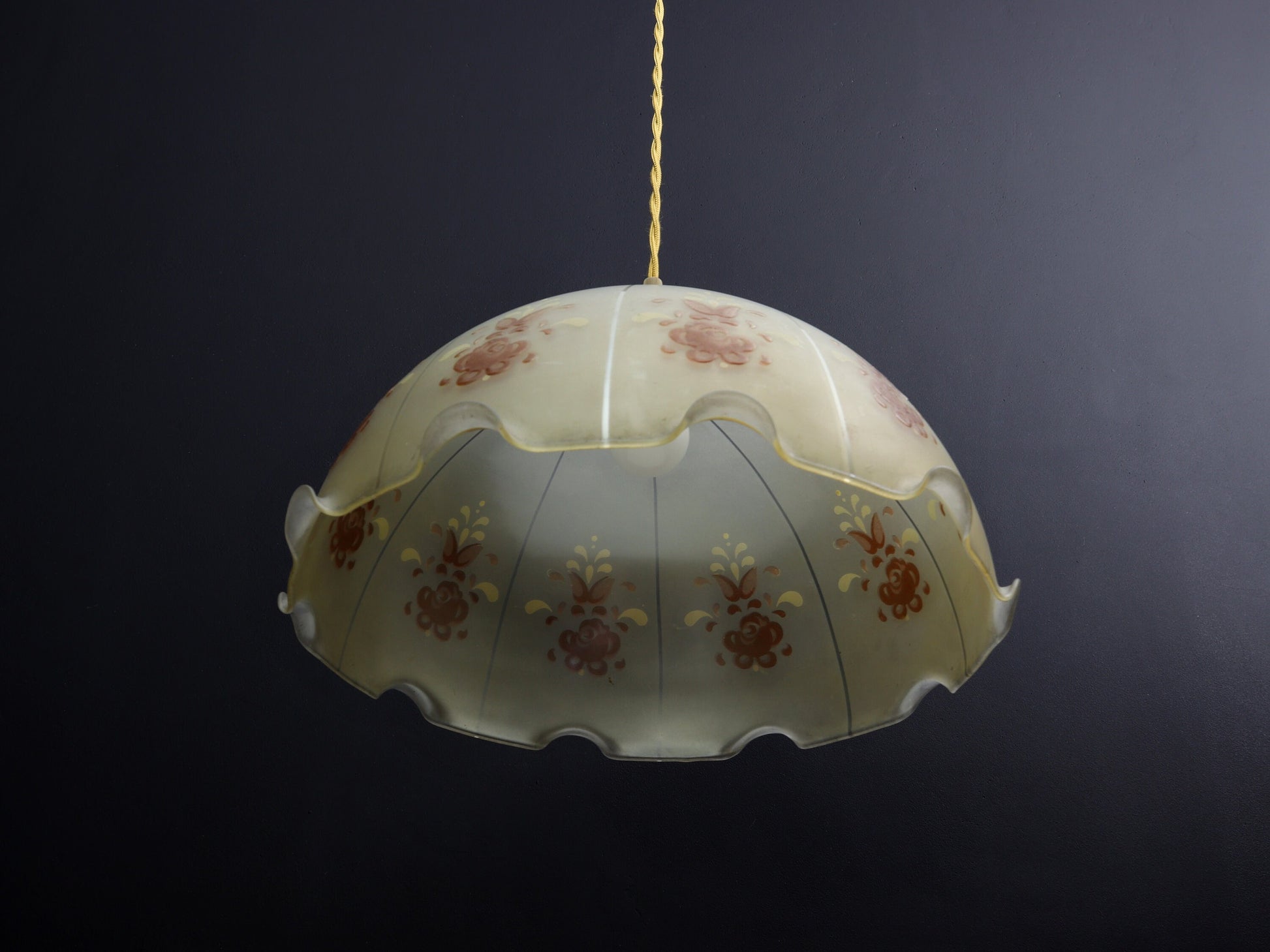 Vintage Glass Pendant Light | Vintage Lighting Fixture | Vintage Home Decor