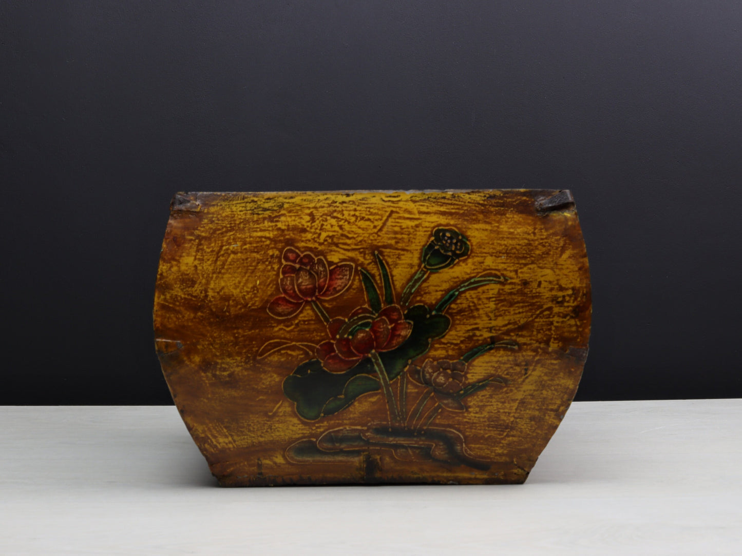 Chinese Antique Rice Bucket | Blanket Basket or Towel Basket | Vintage Home Decor