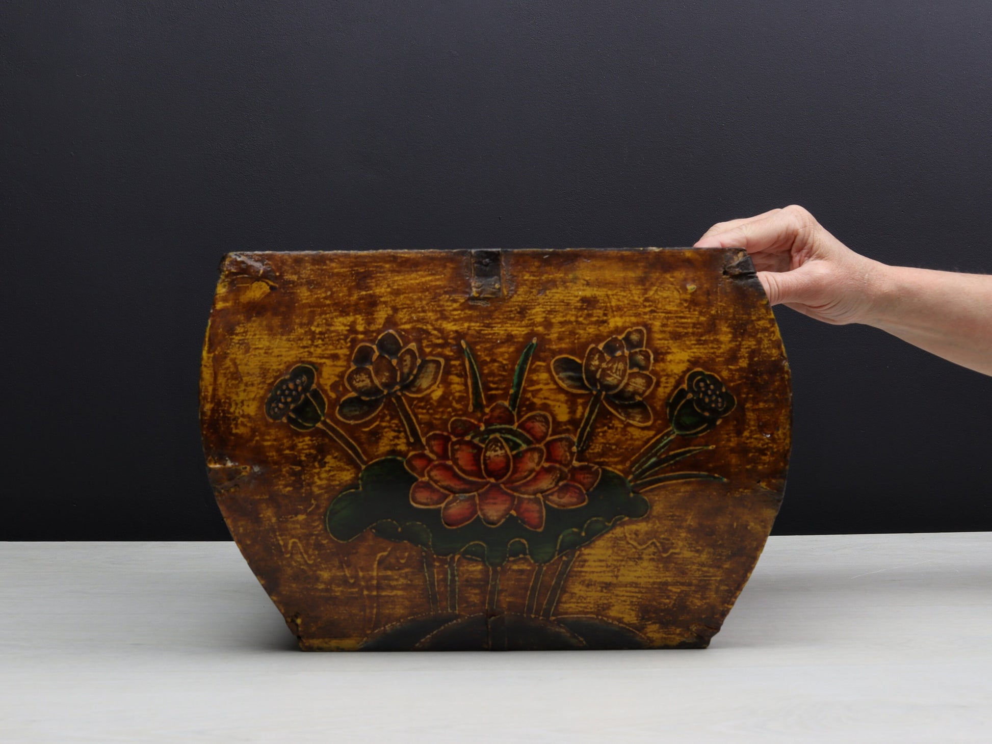 Chinese Antique Rice Bucket | Blanket Basket or Towel Basket | Vintage Home Decor