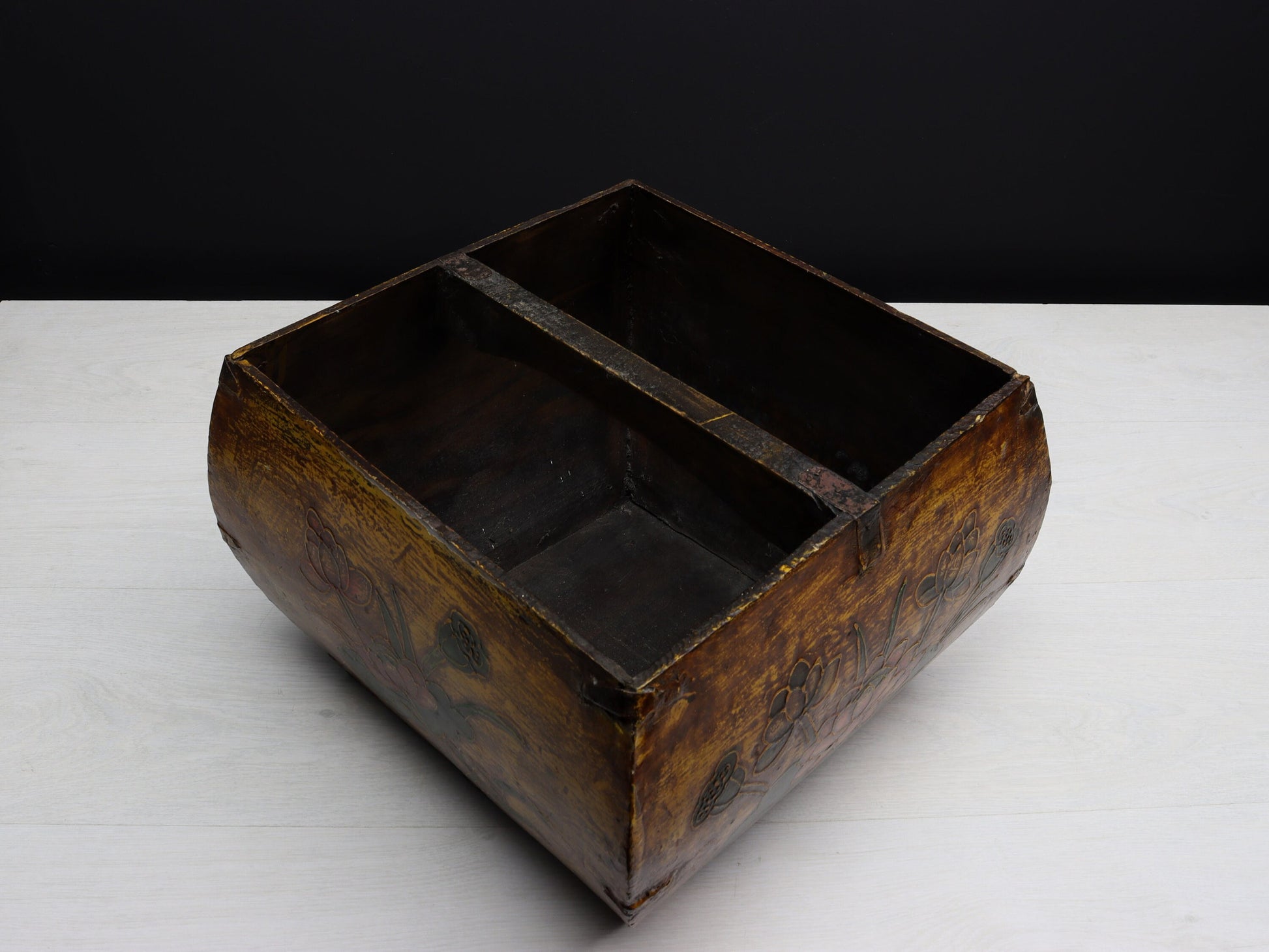 Chinese Antique Rice Bucket | Blanket Basket or Towel Basket | Vintage Home Decor