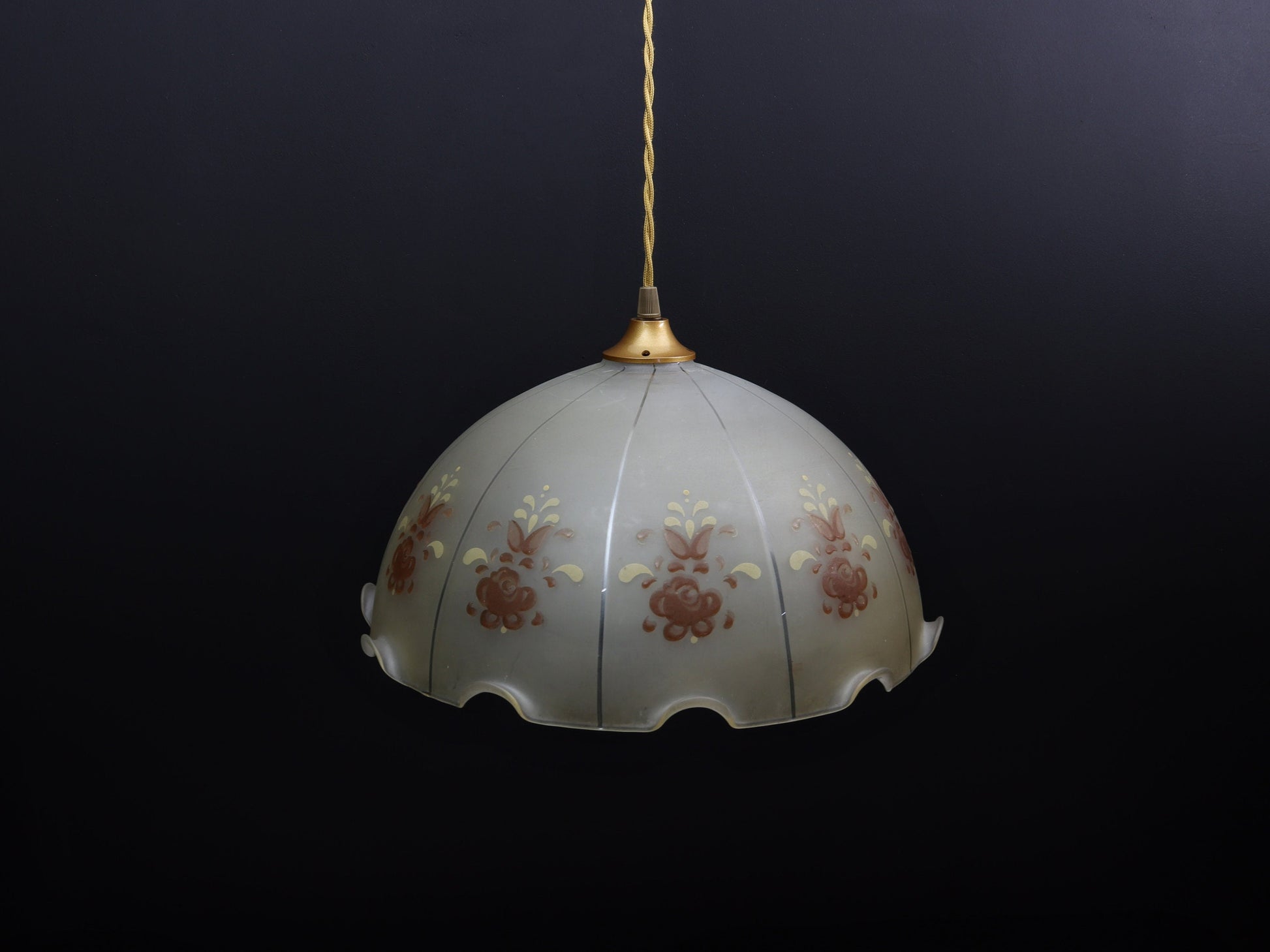 Vintage Glass Pendant Light | Vintage Lighting Fixture | Vintage Home Decor