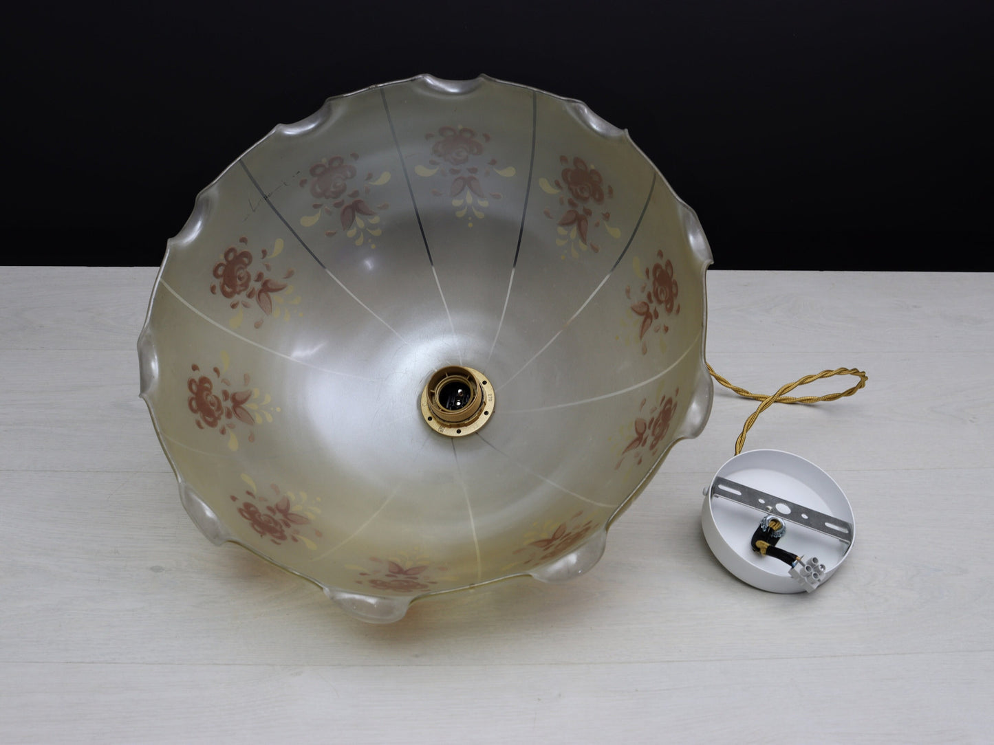 Vintage Glass Pendant Light | Vintage Lighting Fixture | Vintage Home Decor