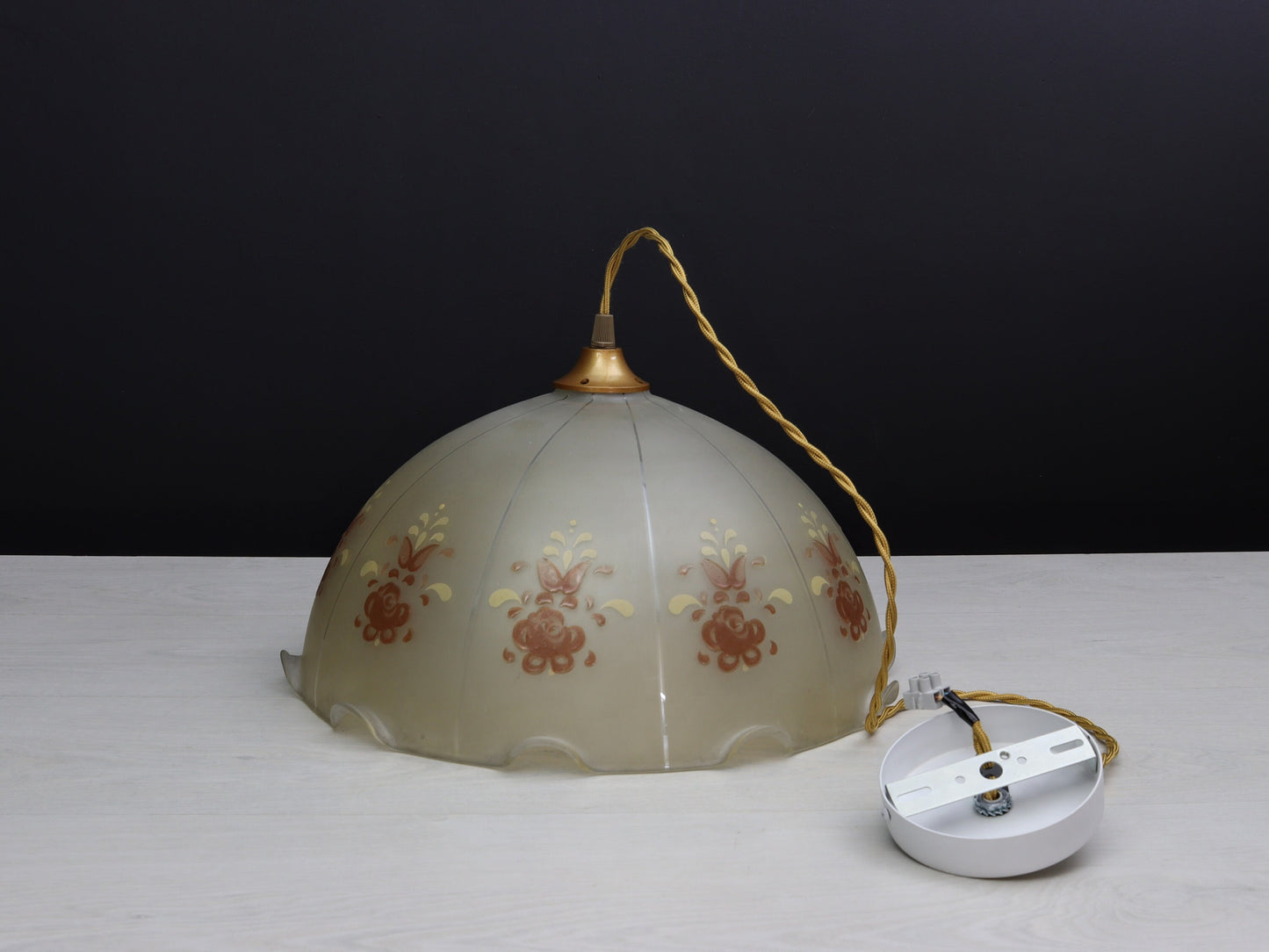 Vintage Glass Pendant Light | Vintage Lighting Fixture | Vintage Home Decor