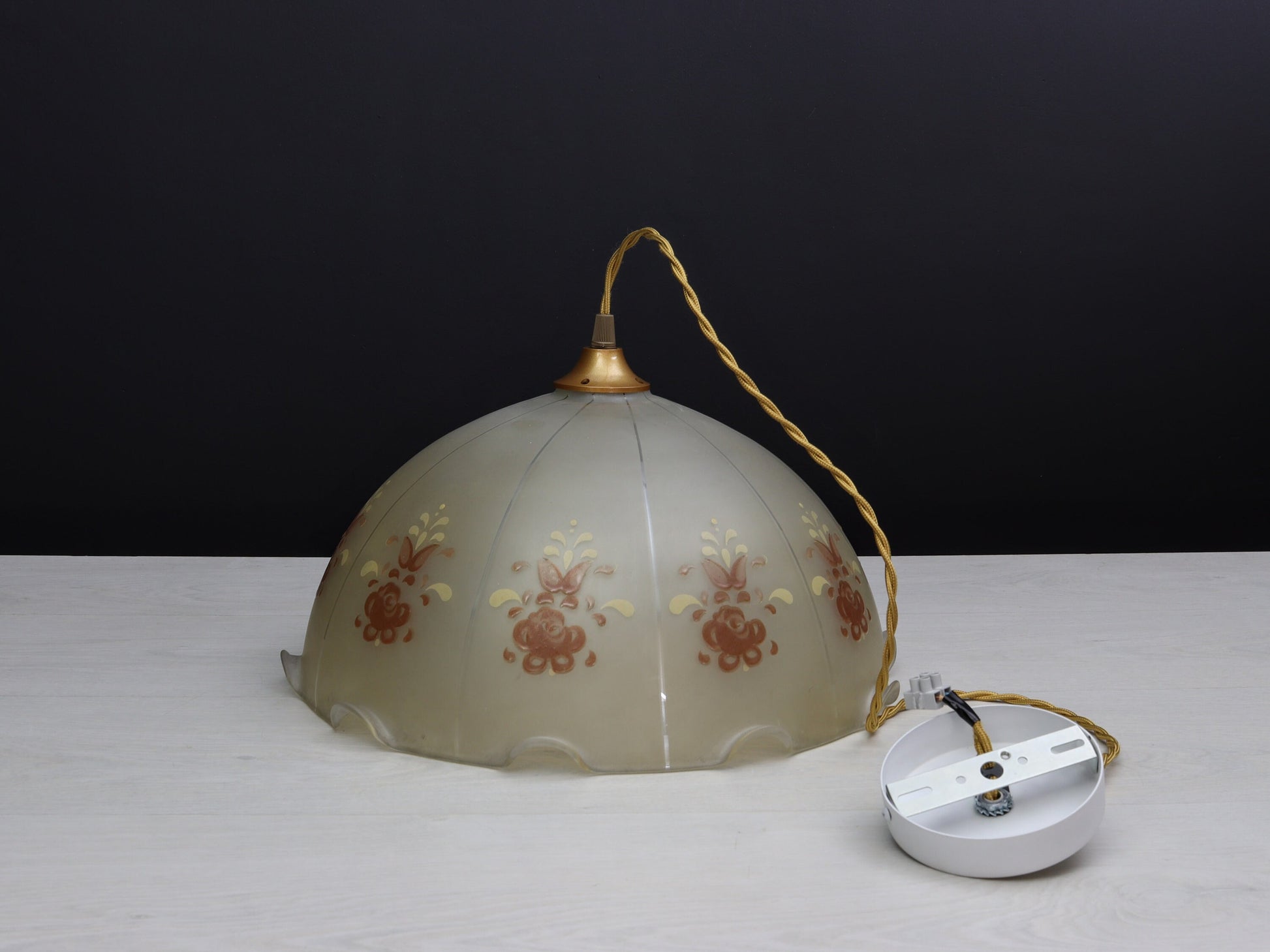 Vintage Glass Pendant Light | Vintage Lighting Fixture | Vintage Home Decor