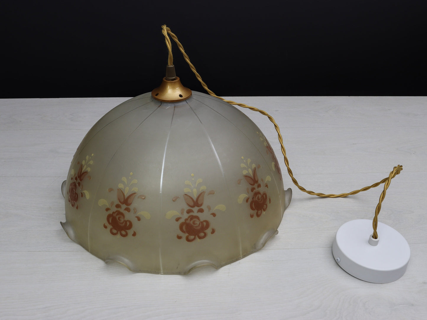 Vintage Glass Pendant Light | Vintage Lighting Fixture | Vintage Home Decor