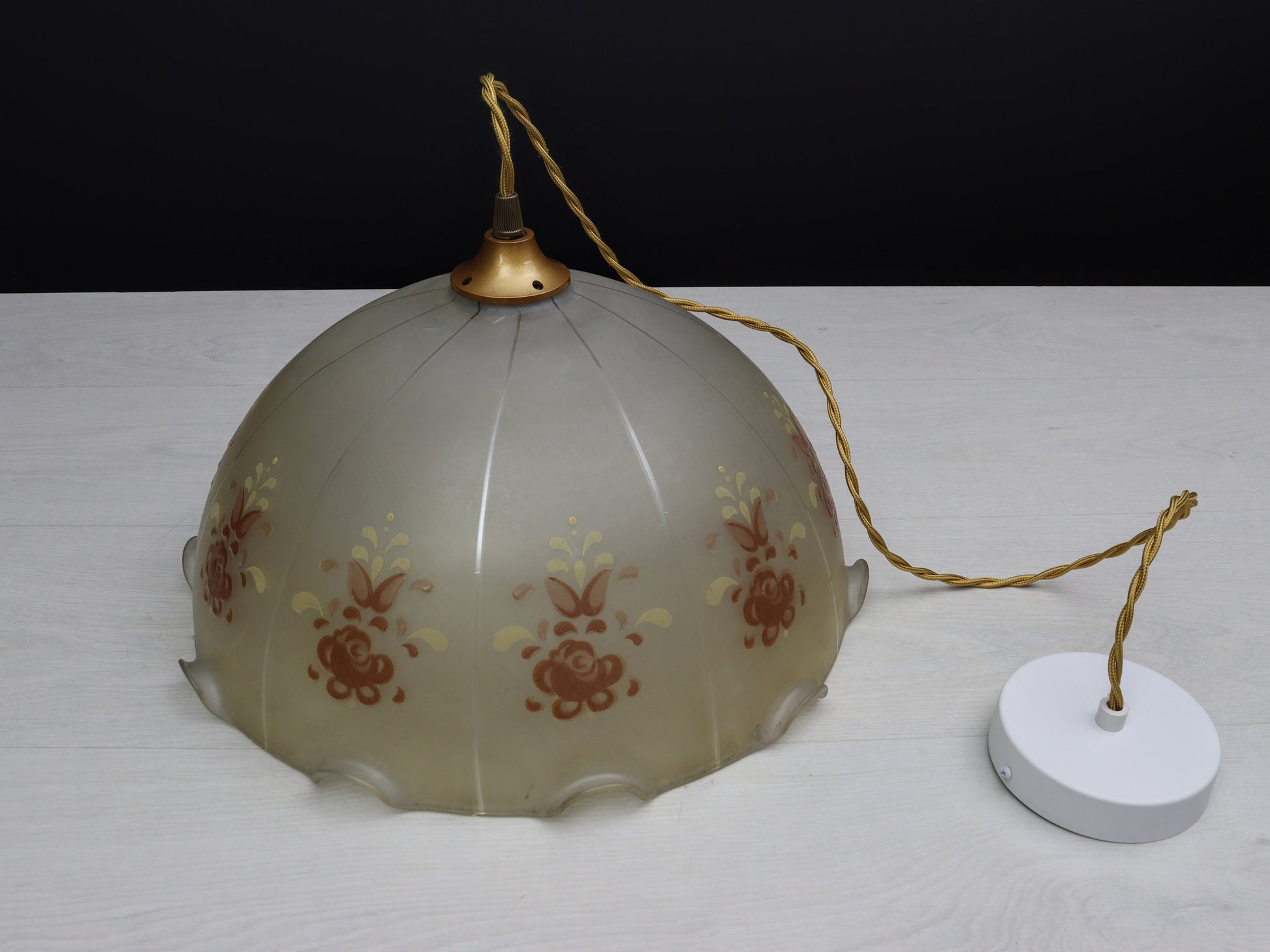 Vintage Glass Pendant Light | Vintage Lighting Fixture | Vintage Home Decor