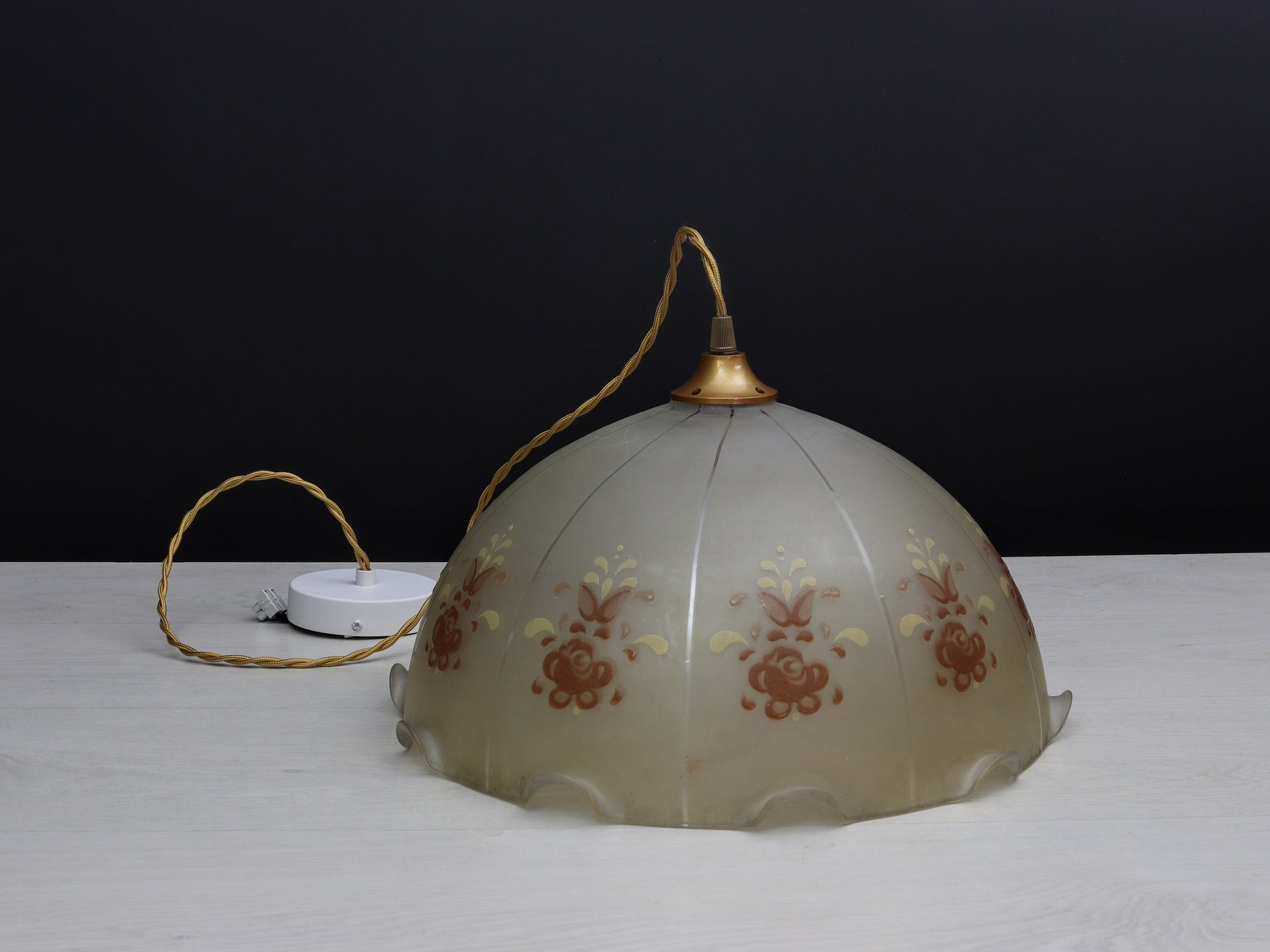 Vintage Glass Pendant Light | Vintage Lighting Fixture | Vintage Home Decor