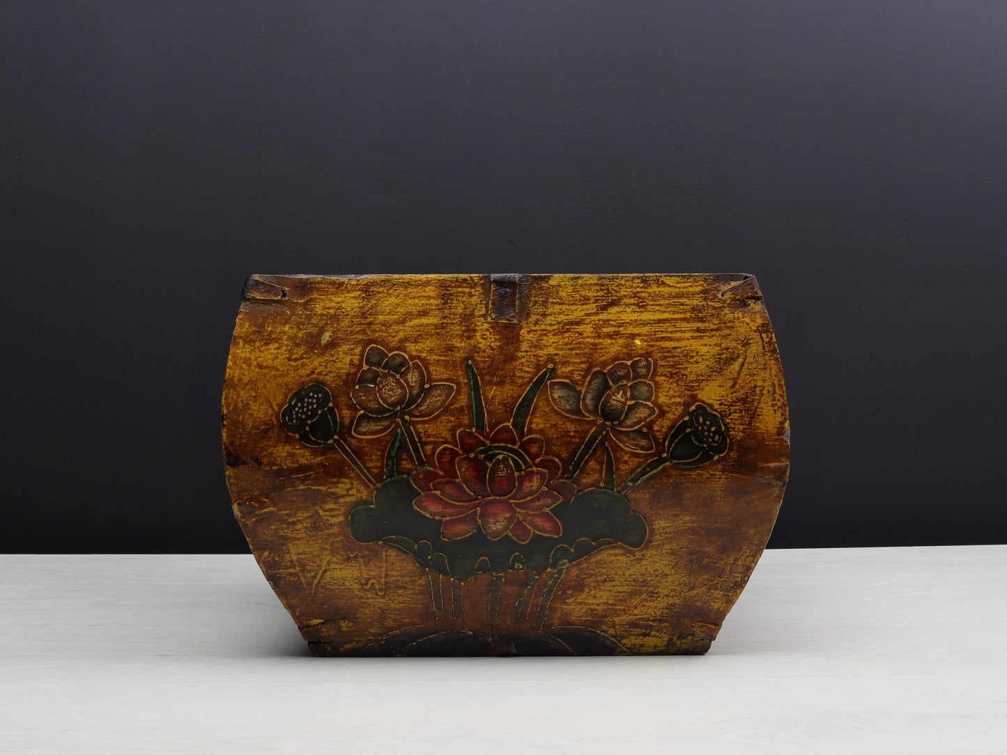 Chinese Antique Rice Bucket | Blanket Basket or Towel Basket | Vintage Home Decor