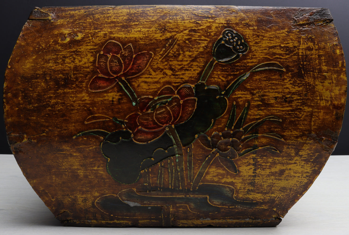 Chinese Antique Rice Bucket | Blanket Basket or Towel Basket | Vintage Home Decor