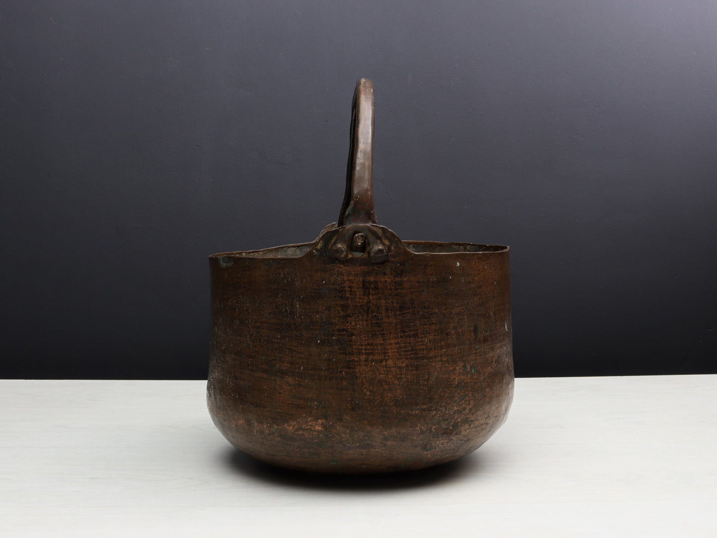 Antique Kettle-Unique Planter | Copper Cauldron-Fireplace Decor | Firewood Basket -Vintage Home Decor