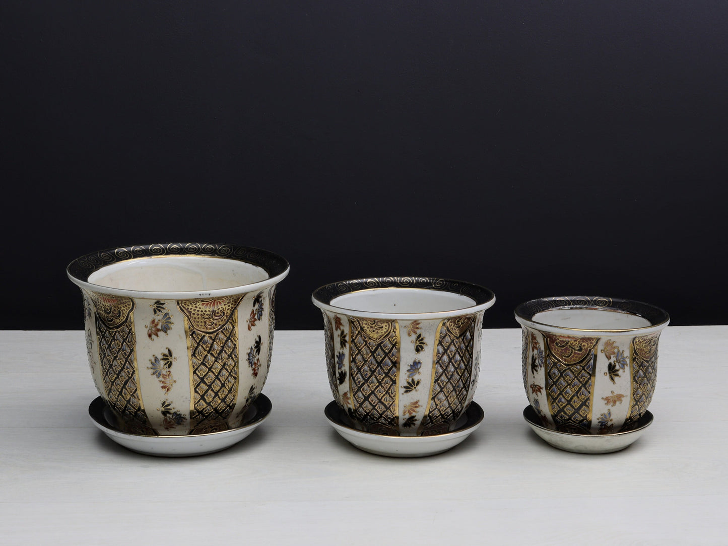 Hand Painted-Vintage Chinese Plant Holders | Decorative Planters-Vintage Home Decor