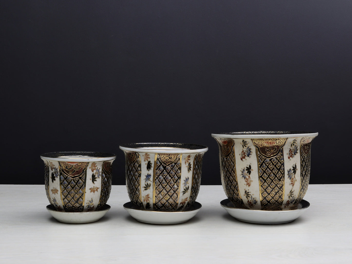 Hand Painted-Vintage Chinese Plant Holders | Decorative Planters-Vintage Home Decor