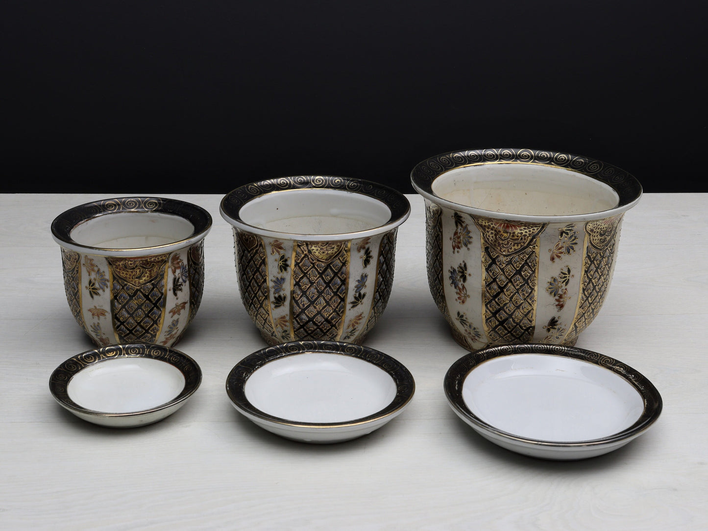 Hand Painted-Vintage Chinese Plant Holders | Decorative Planters-Vintage Home Decor