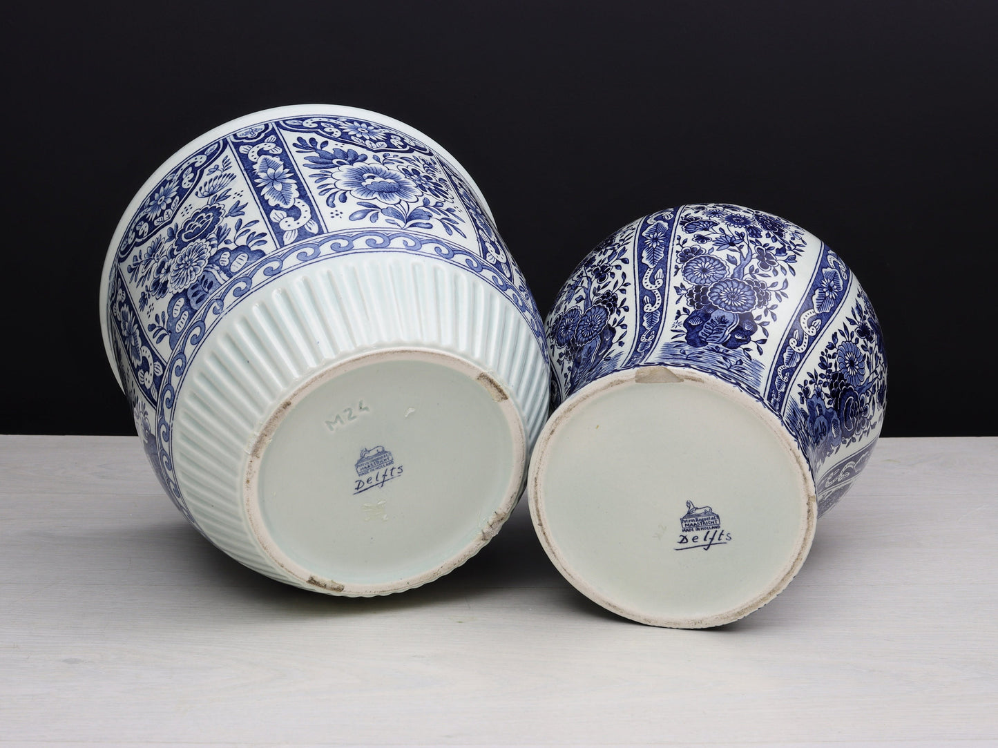 Delft Blue and White Vase & Plant Holder | Delftware Decorative Vase-Planter | Vintage Home Decor