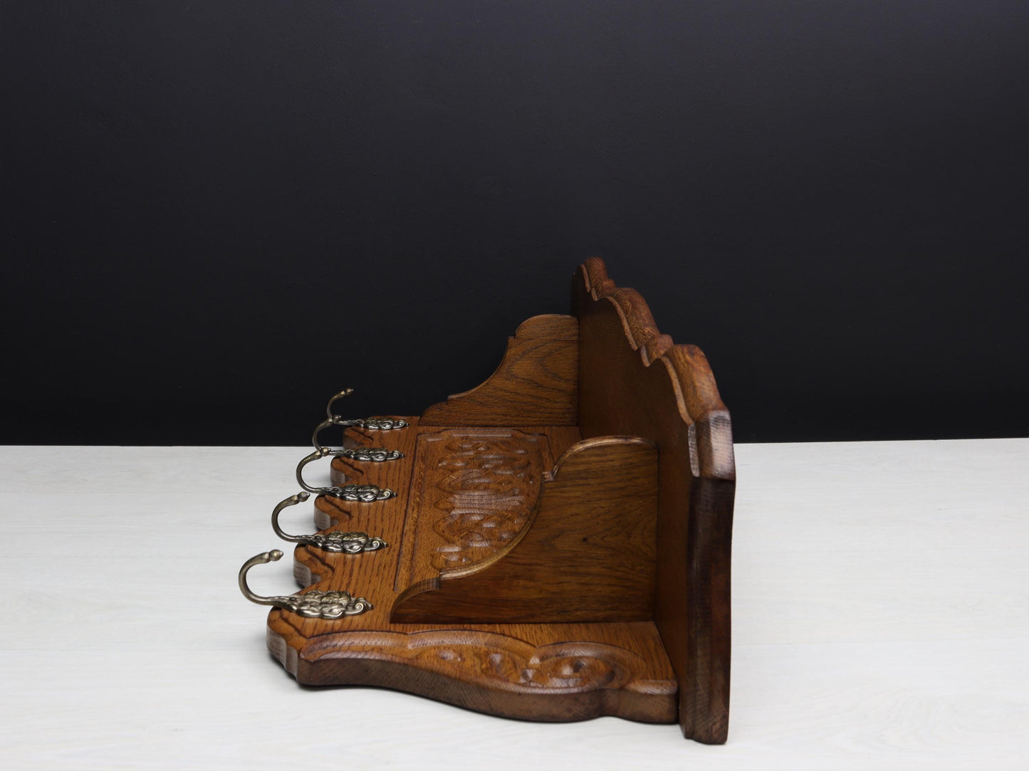 Wall Mount Coat Rack With Shelf | Entryway Coat Rack-Vintage Home Decor | Vintage Wood Coat Rack