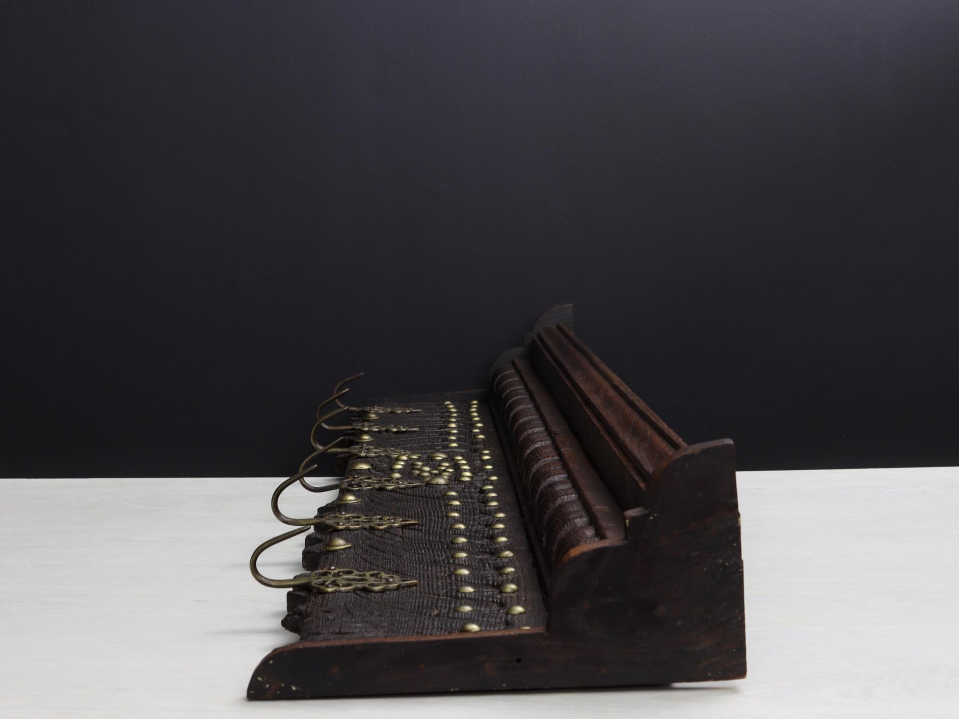 Antique Wall Mounted Coat Rack | Entryway Coat Rack with shelf | Vintage Home Decor