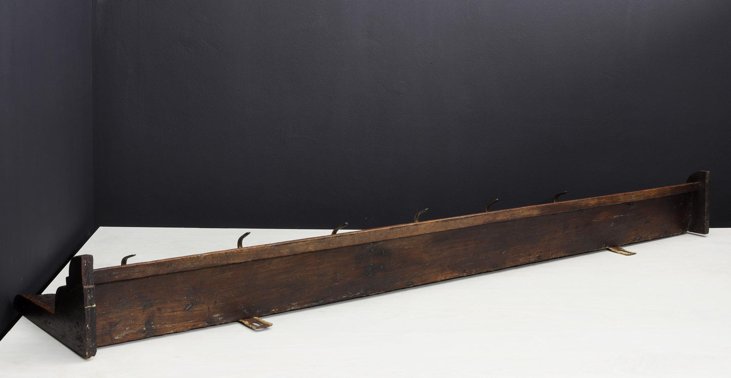 Antique Wall Mounted Coat Rack | Entryway Coat Rack with shelf | Vintage Home Decor