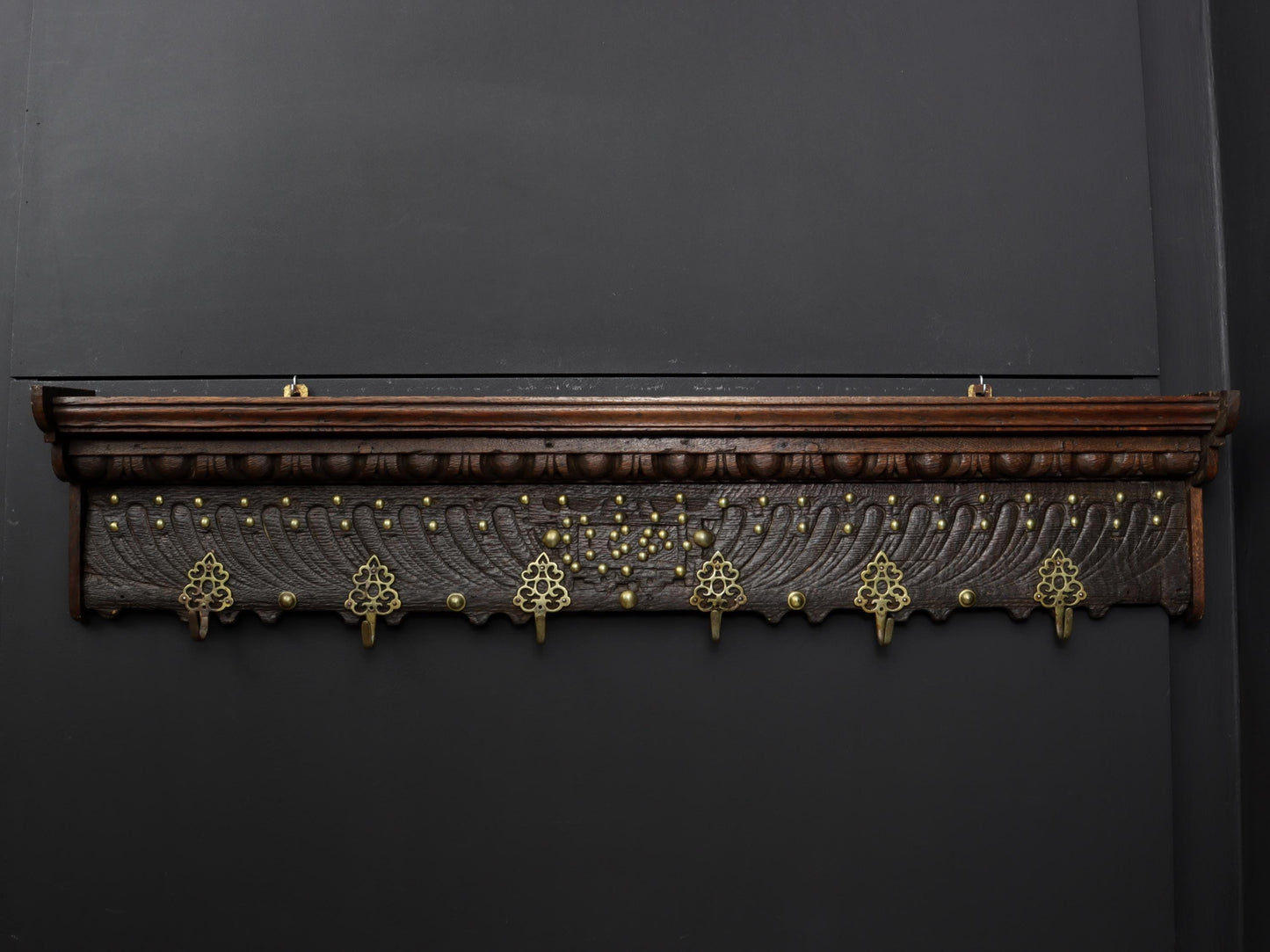 Antique Wall Mounted Coat Rack | Entryway Coat Rack with shelf | Vintage Home Decor