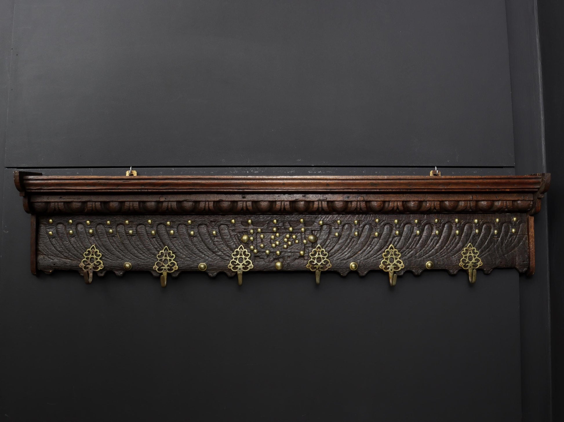 Antique Wall Mounted Coat Rack | Entryway Coat Rack with shelf | Vintage Home Decor