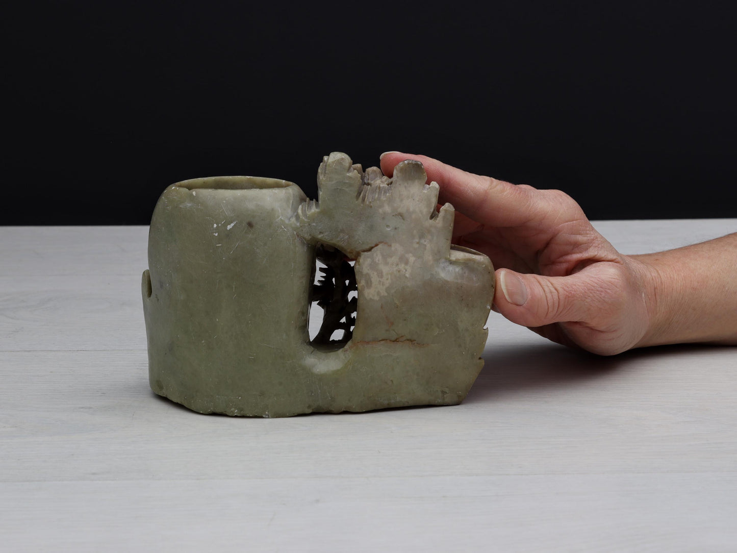 Antique Chinese-Carved Soapstone | Unique Gift Ideas-Wedding Gifts | Vintage Home Decor