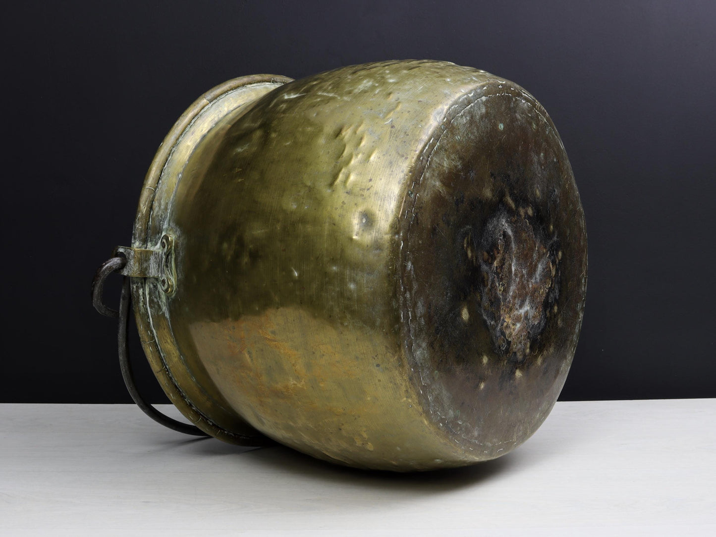 Brass Cauldron-Firewood Holder |Antique Kettle- Log Holder | Brass Kettle-Fireplace Decor | Firewood Holder-Vintage Home Decor