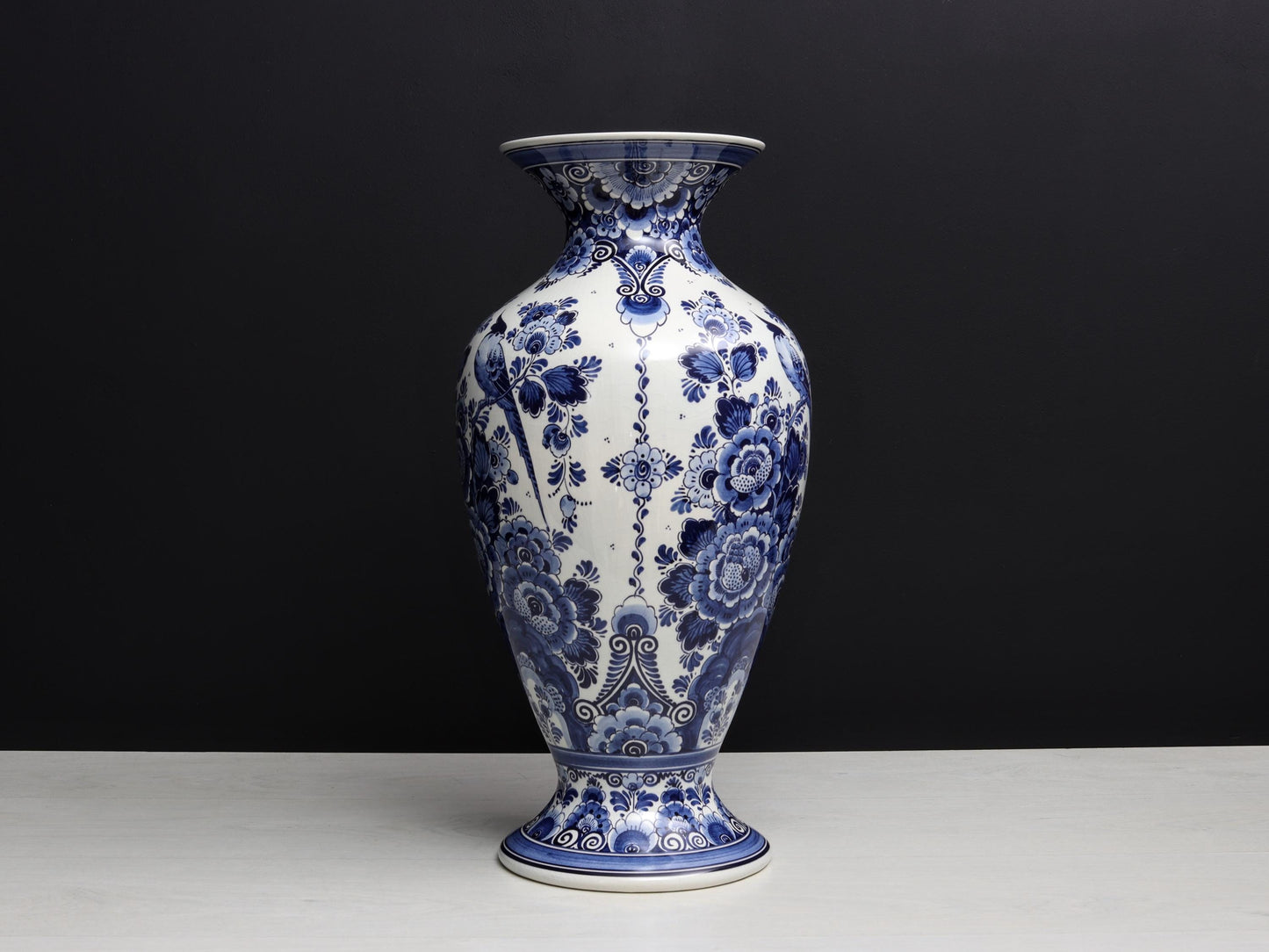 Delft Pottery Blue and White Vase | Umbrella Holder-Entryway Decor | Large Vase-Vintage Home Decor