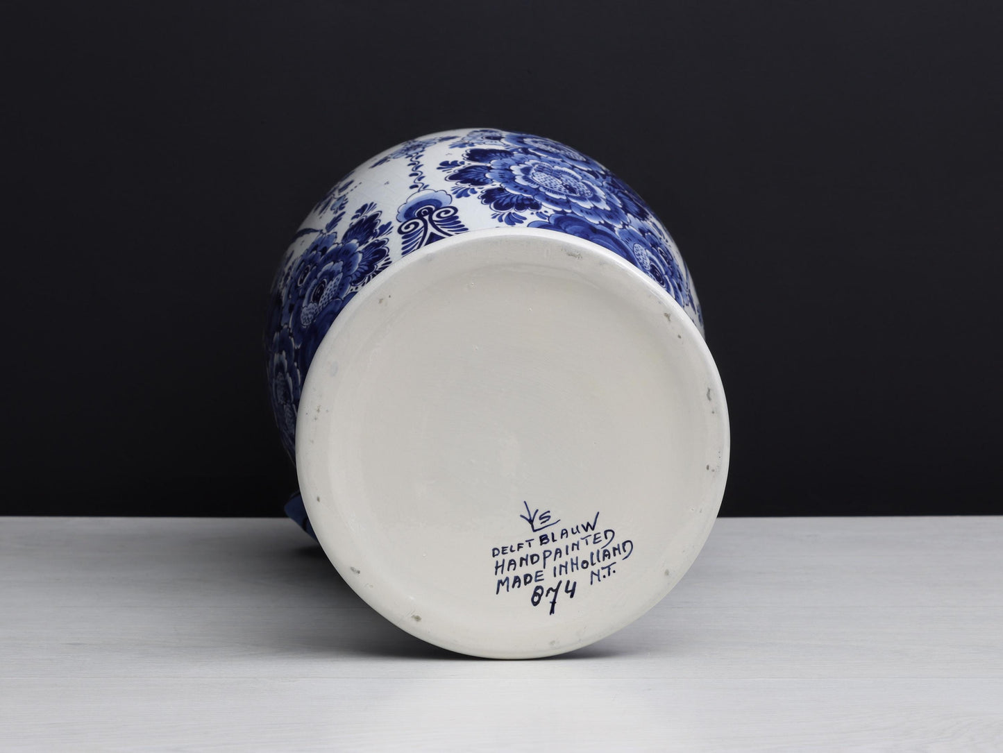 Delft Pottery Blue and White Vase | Umbrella Holder-Entryway Decor | Large Vase-Vintage Home Decor