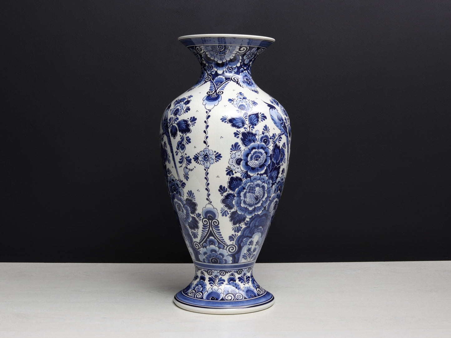 Delft Pottery Blue and White Vase | Umbrella Holder-Entryway Decor | Large Vase-Vintage Home Decor