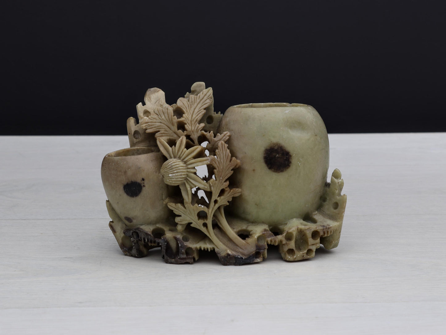 Antique Chinese-Carved Soapstone | Unique Gift Ideas-Wedding Gifts | Vintage Home Decor