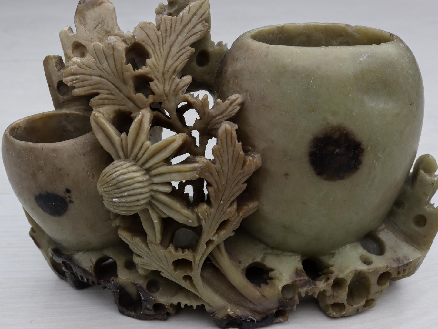 Antique Chinese-Carved Soapstone | Unique Gift Ideas-Wedding Gifts | Vintage Home Decor