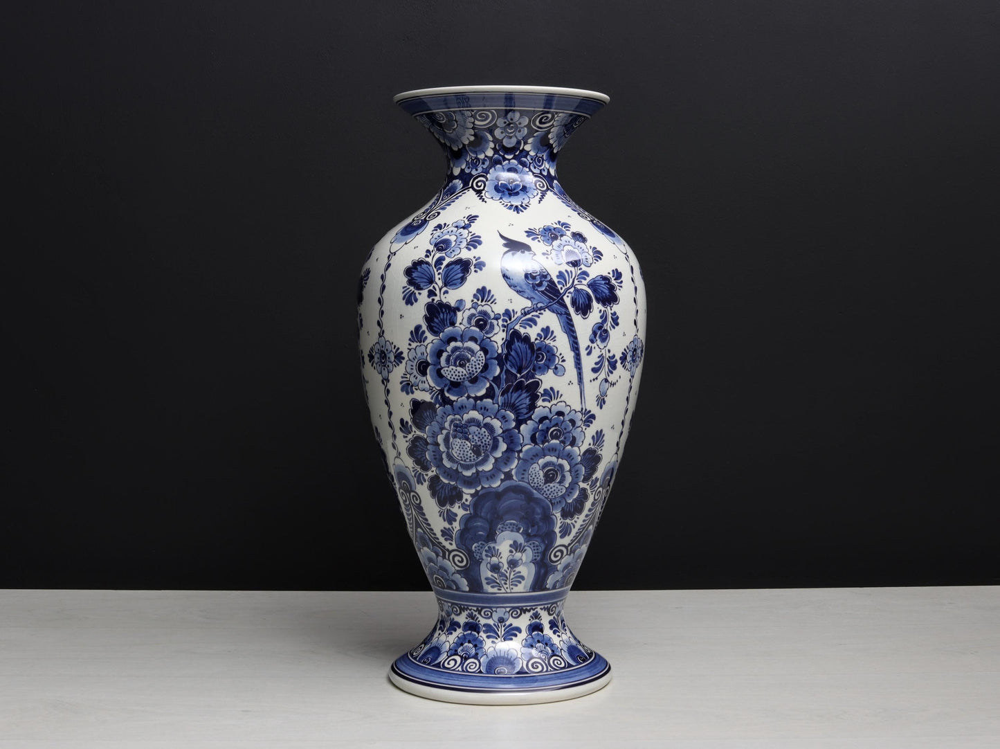Delft Pottery Blue and White Vase | Umbrella Holder-Entryway Decor | Large Vase-Vintage Home Decor