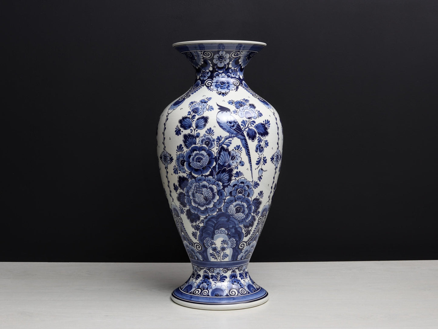 Delft Pottery Blue and White Vase | Umbrella Holder-Entryway Decor | Large Vase-Vintage Home Decor