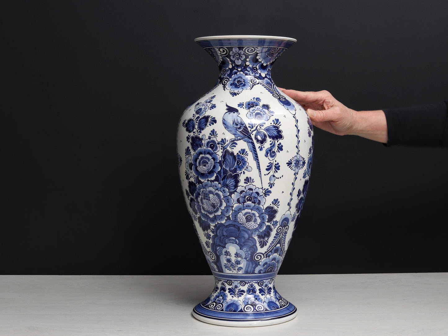 Delft Pottery Blue and White Vase | Umbrella Holder-Entryway Decor | Large Vase-Vintage Home Decor