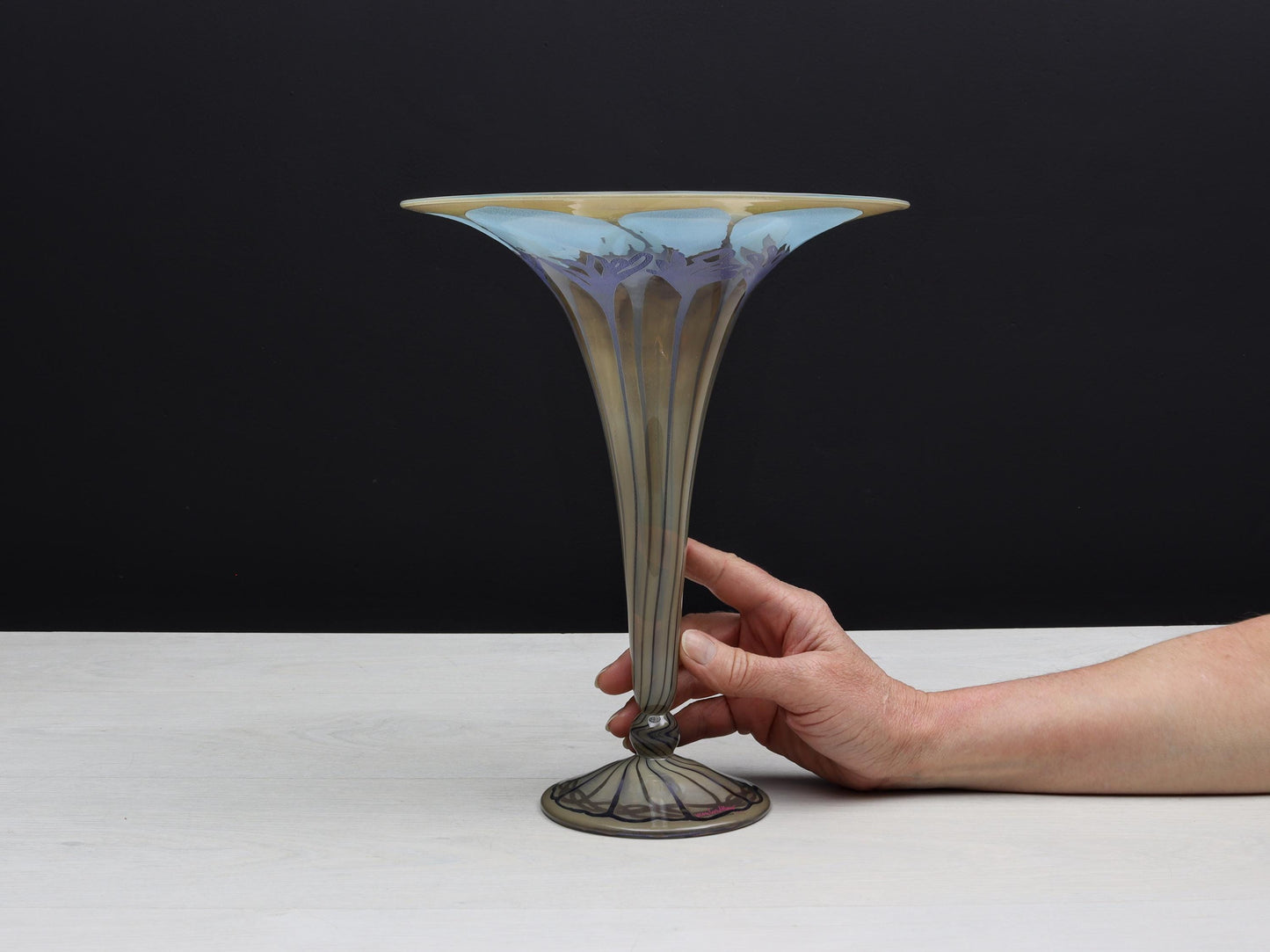 Blown Glass Vase-Vera Walther | Centerpiece Vase-Vintage Home Decor