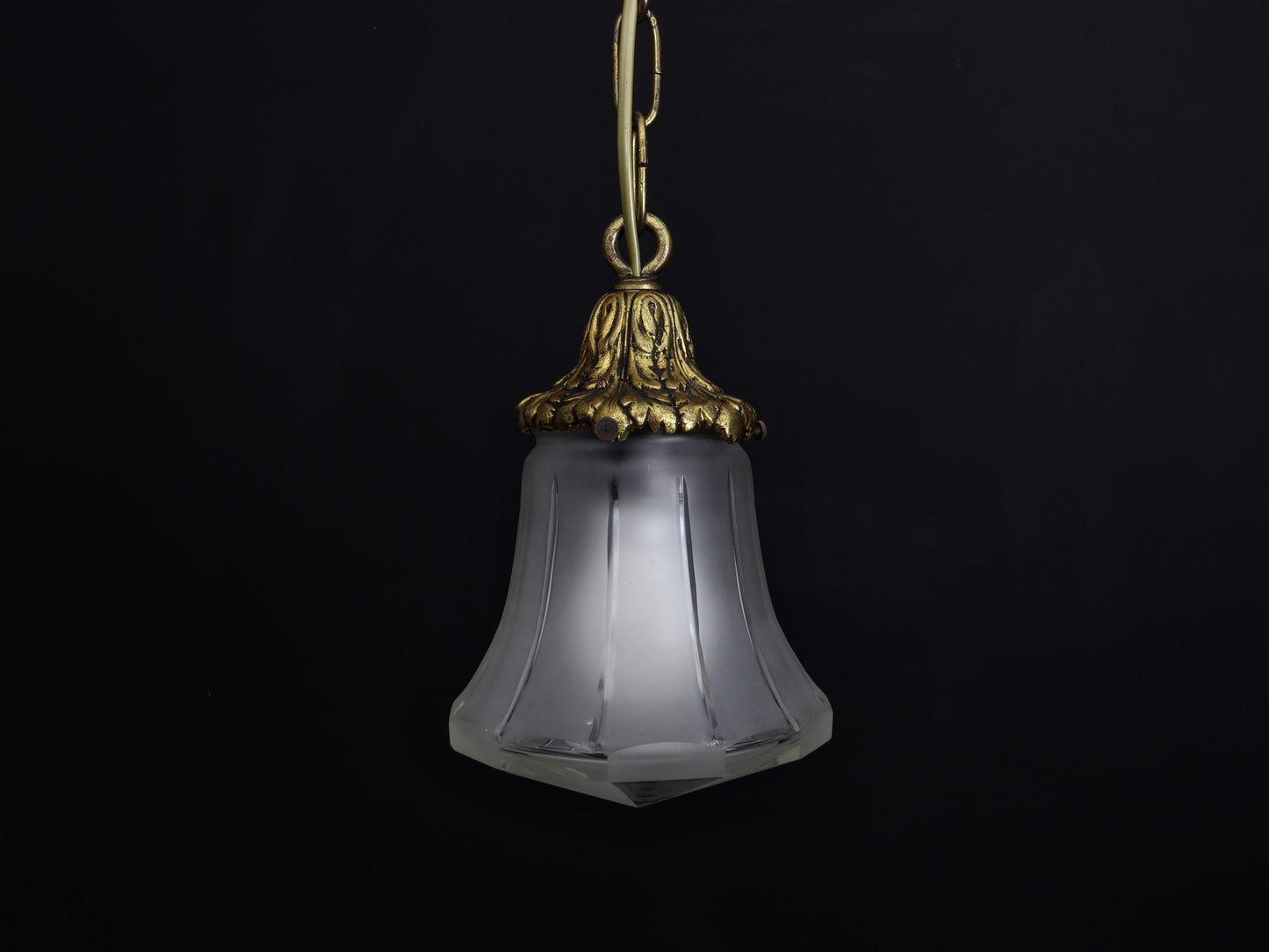 Antique glass Pendant Light| Entryway Lighting Fixture| Brass Pendant Light- Vintage Home Decor