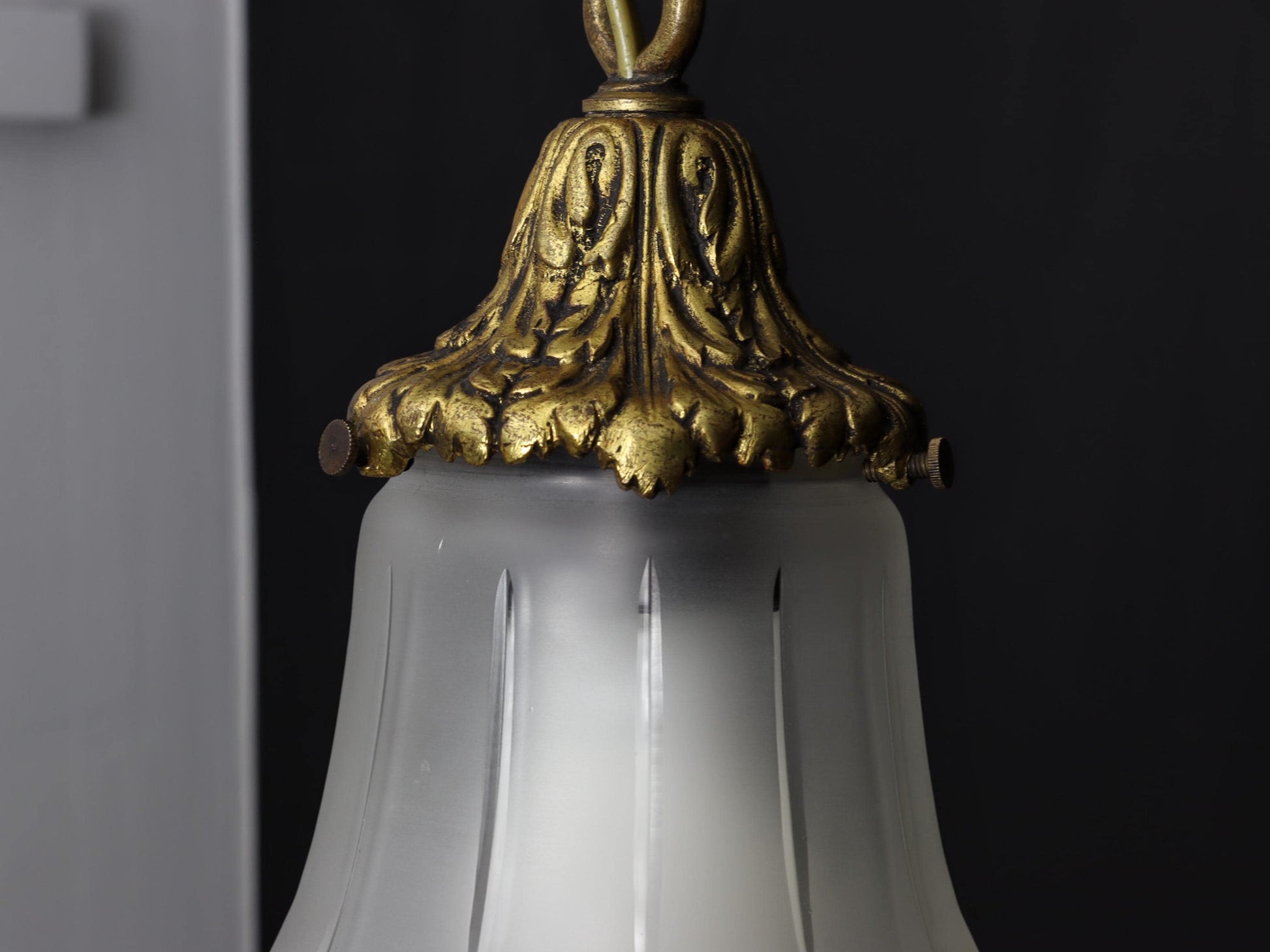 Antique glass Pendant Light| Entryway Lighting Fixture| Brass Pendant Light- Vintage Home Decor