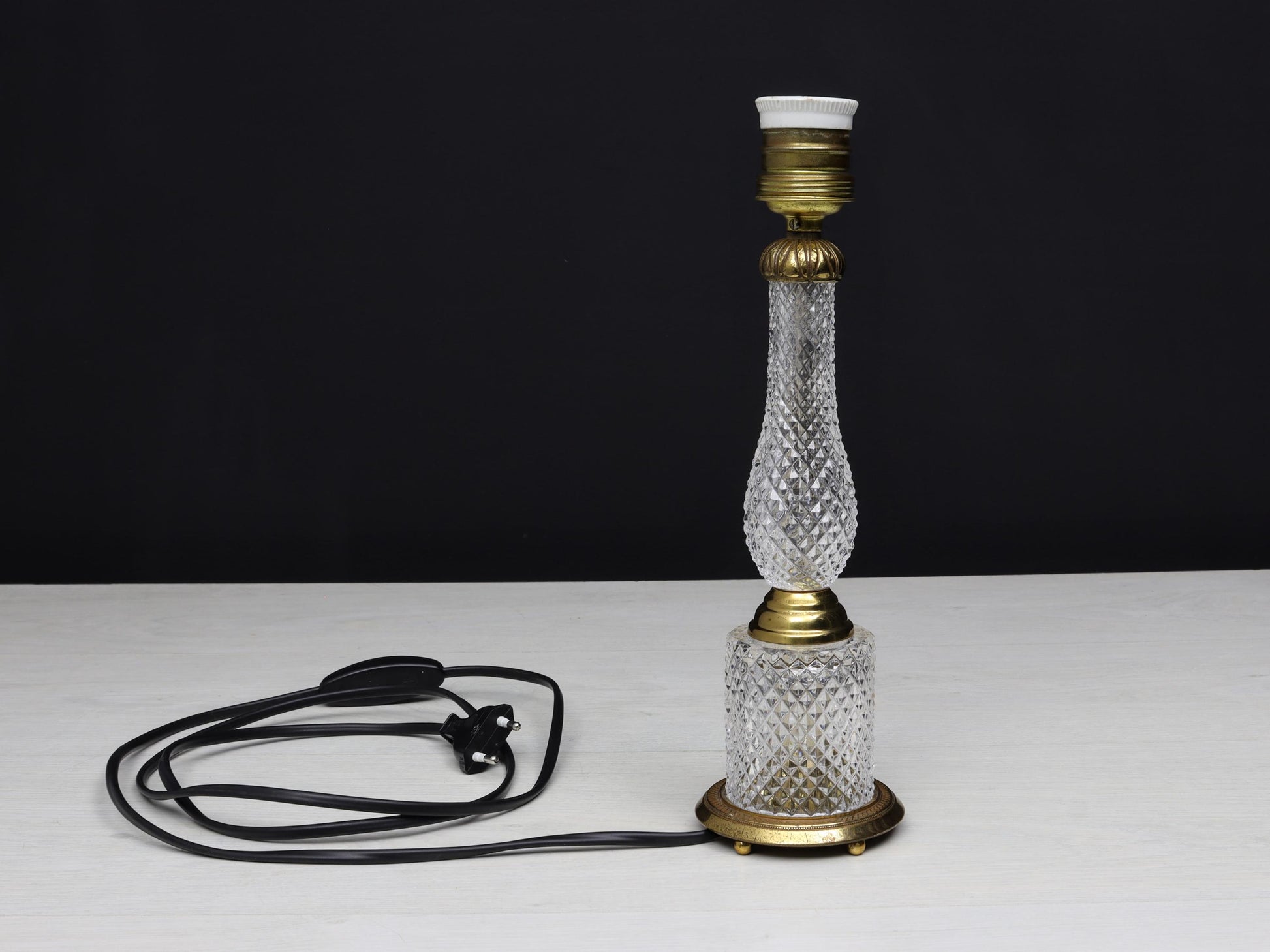 French Antique Table Lamp | Unique Crystal Lamp- Vintage Home Decor