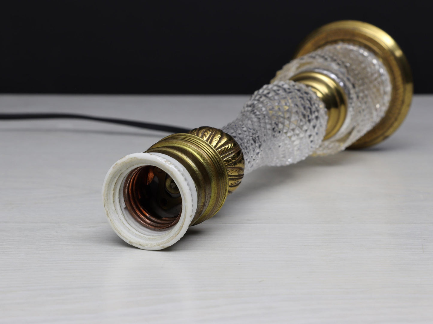 French Antique Table Lamp | Unique Crystal Lamp- Vintage Home Decor