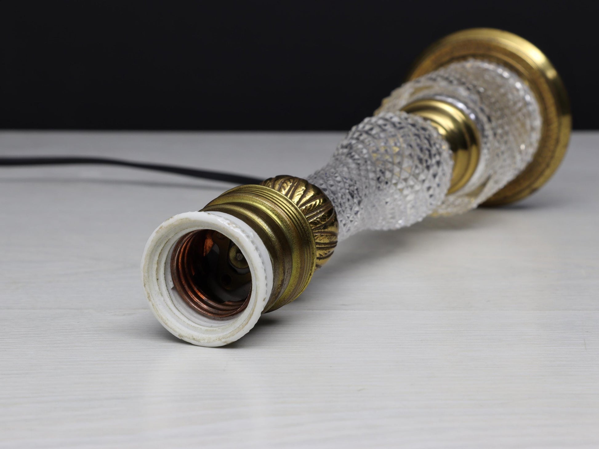 French Antique Table Lamp | Unique Crystal Lamp- Vintage Home Decor