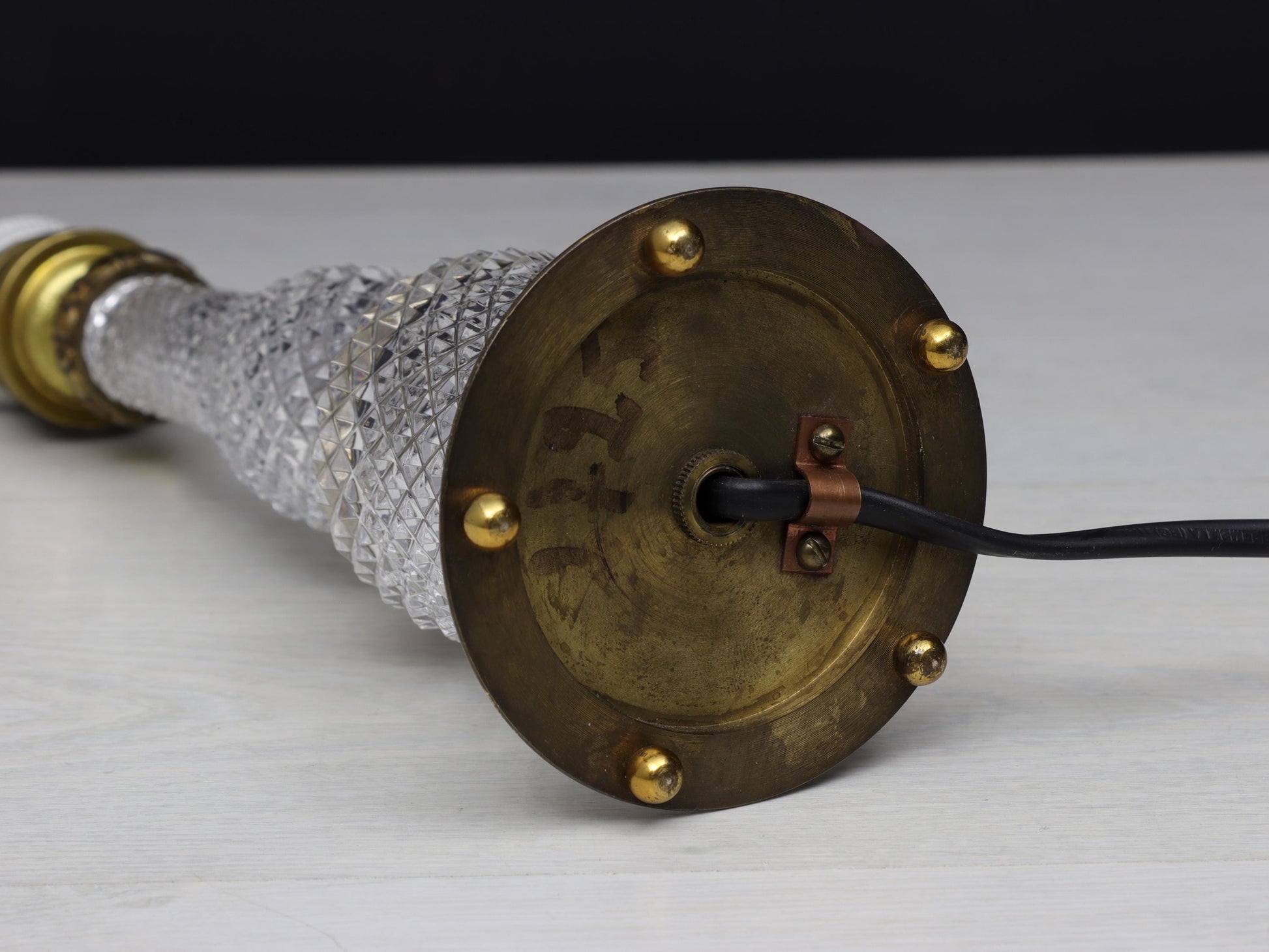 French Antique Table Lamp | Unique Crystal Lamp- Vintage Home Decor